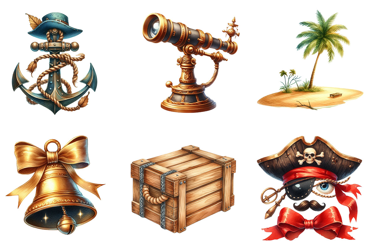Pirate clipart - Watercolor, an Illustration by CreationArt (Photo 5 of 5)