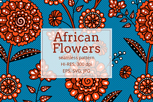 African Flowers, seamless pattern