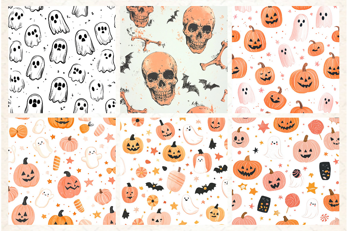 Cute Halloween Themed Digital Papers, an Illustration by Libby Wishes (Photo 6 of 6)