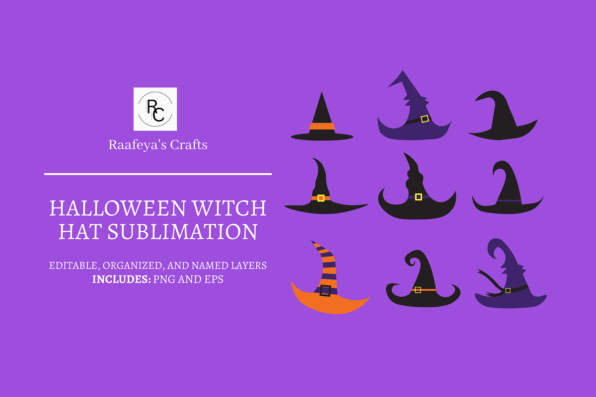 Halloween Witch Hats - 9, a Seasonal Illustration by Raafeya's Crafts (Photo 1 of 5)