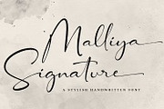 SALE Malliya Signature Font, a Script Font by Kotak Kuning Studio (Thumbnail 1 of 10)