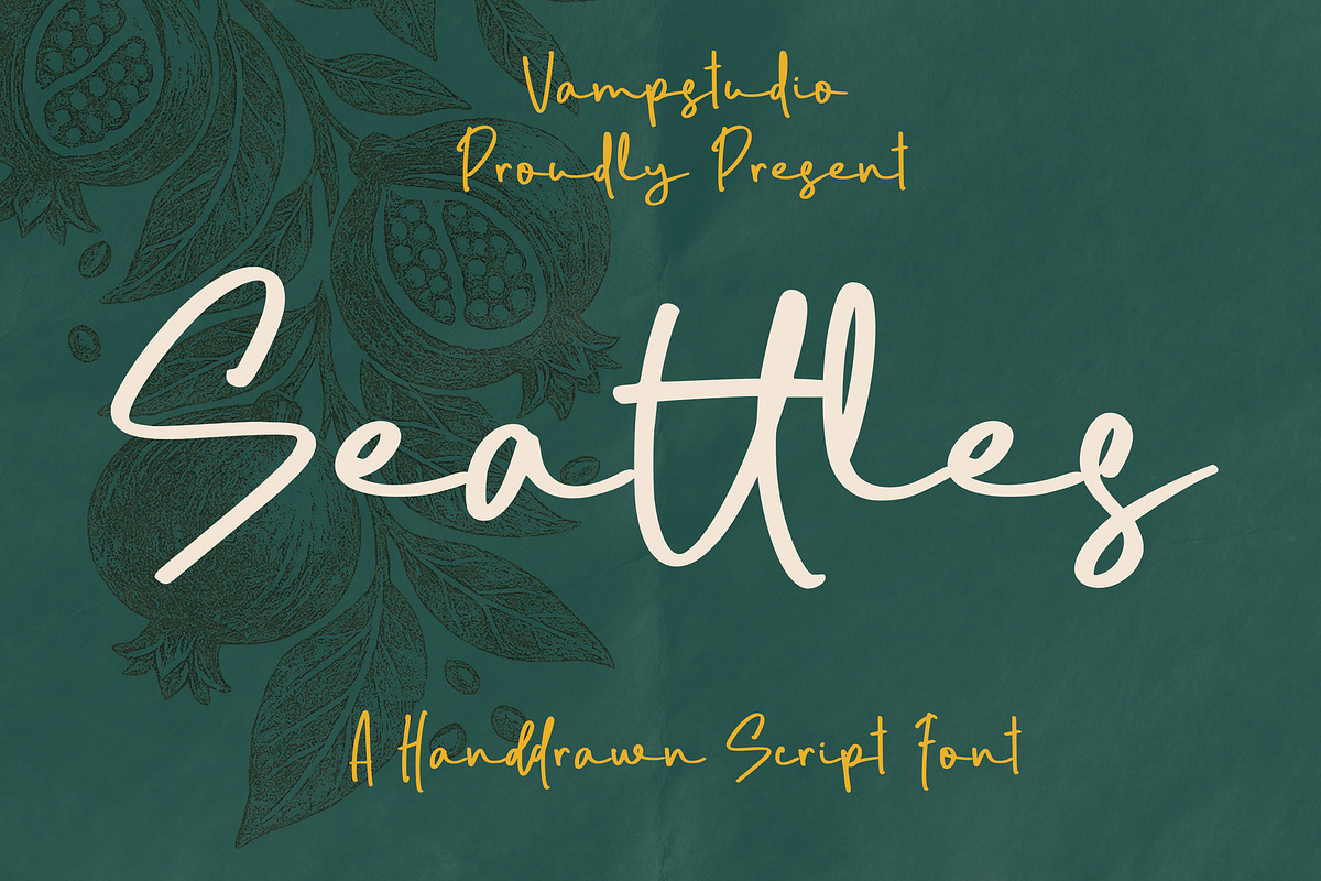 Seattles - Handwritten Script Font, a Handwritten Font by Vampstudio (Photo 1 of 11)