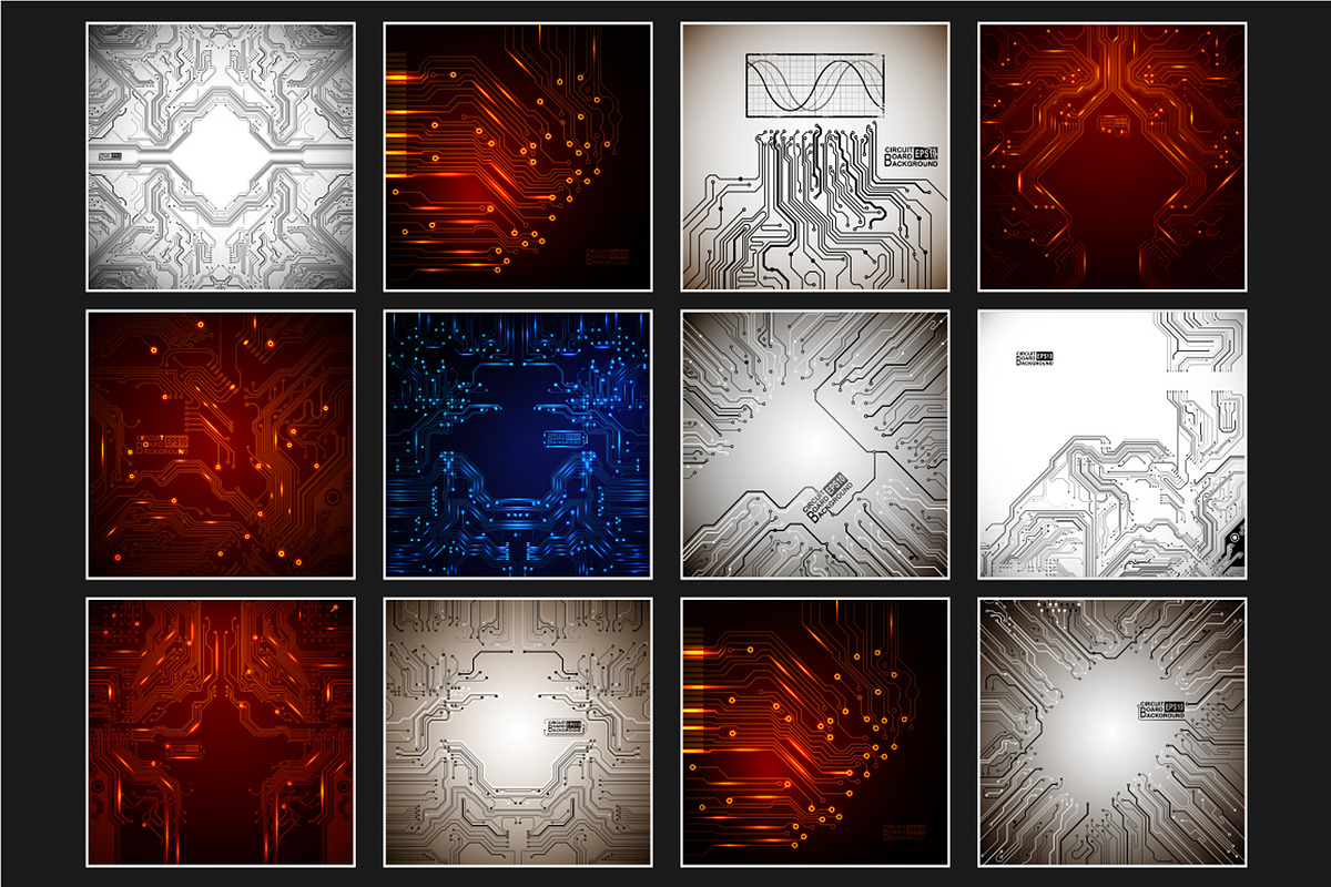 Set of 52 Circuit boards backgrounds, a Background Graphic by frost_newt (Photo 5 of 5)