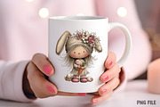 Whimsical Easter Girl Clipart Png, an Illustration by Craft Nest (Thumbnail 8 of 11)