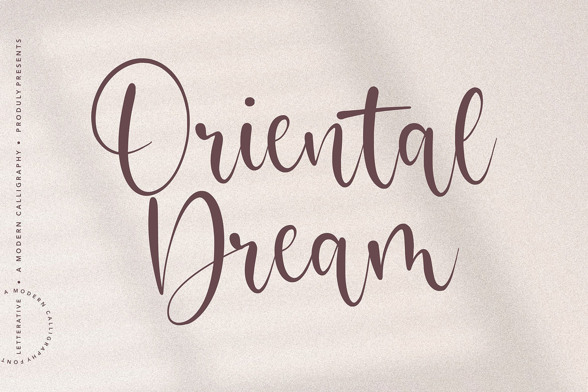 Oriental Dream - Calligraphy Font, a Script Font by Letterative Studio (Photo 1 of 7)