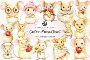 Cartoon Mouse Clipart PNG, an Illustration by SinaCreation