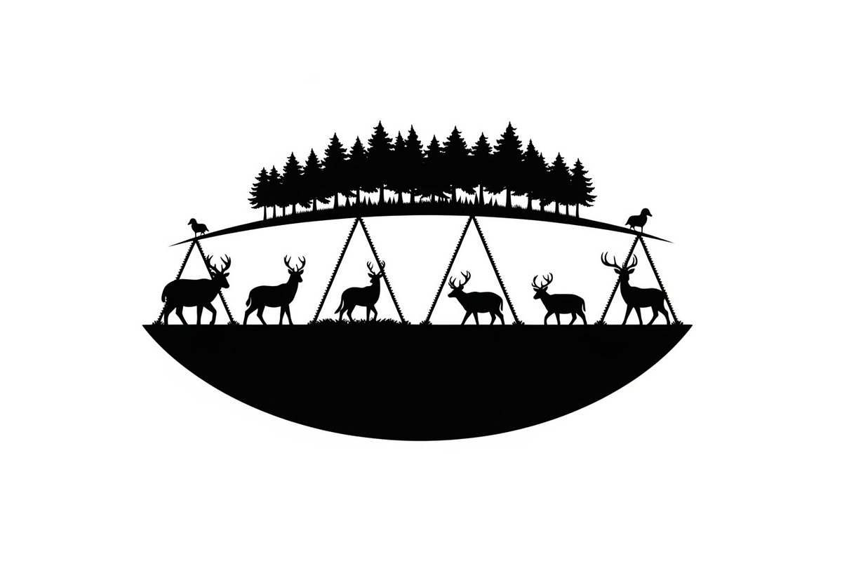 Wildlife Forest Silhouette Vector Bu, an Illustration by Designs_River (Photo 26 of 51)