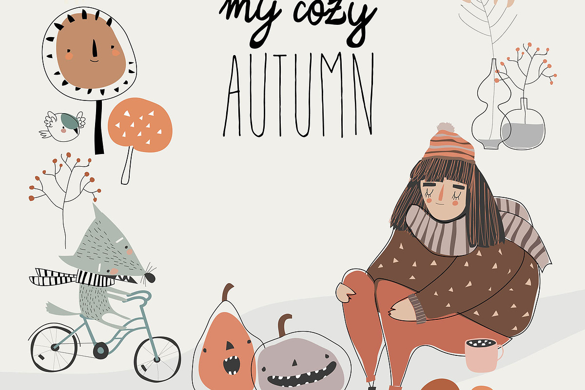 Happy Animals And Girl, a Seasonal Illustration by Maria Starus (Photo 3 of 3)