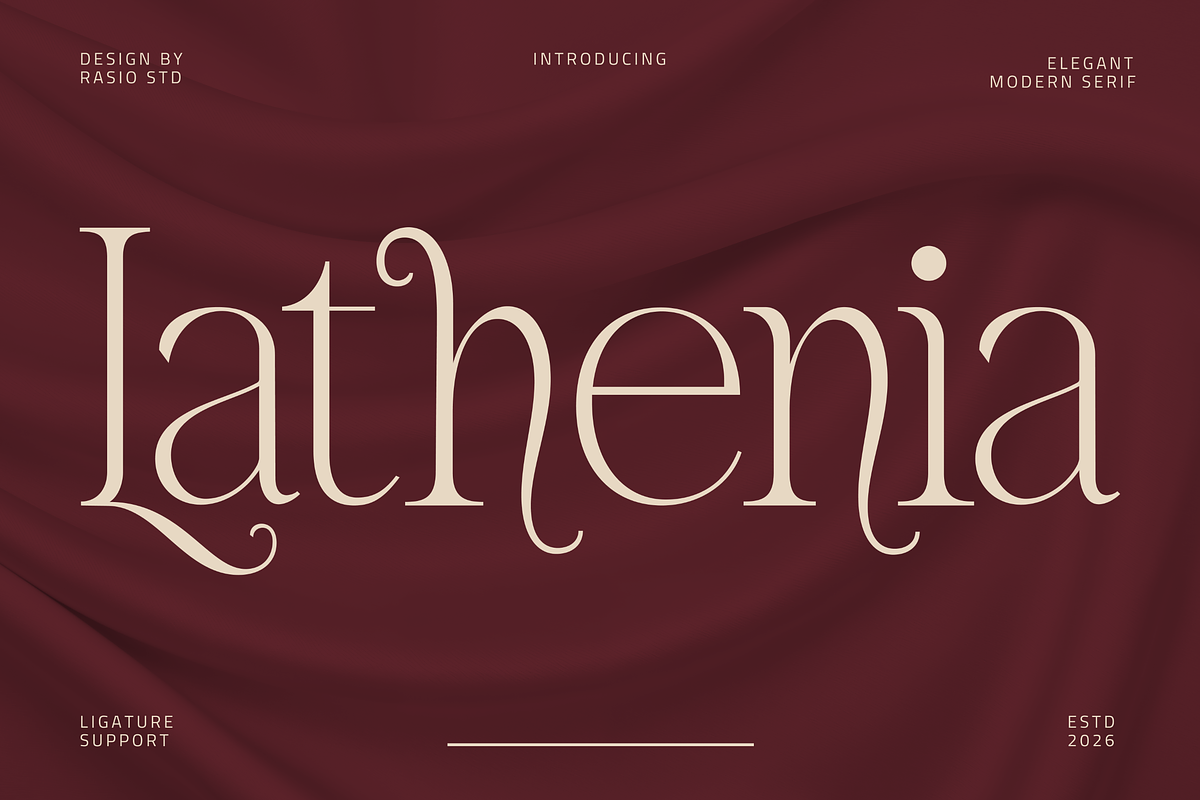 Lathenia Elegant Modern Serif Font, a Serif Font by Rasio Studio (Photo 1 of 8)