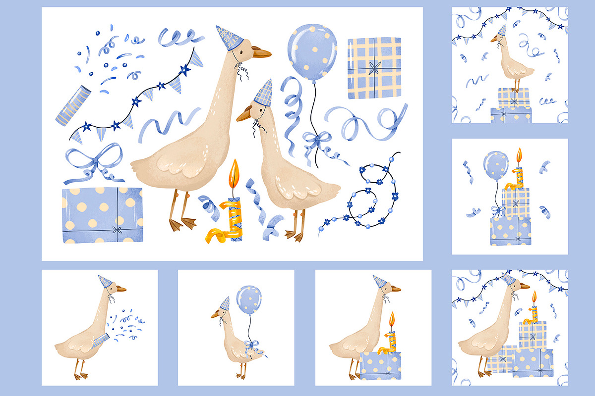 Blue Goose Celebration Collection, an Animal Illustration by the_myro (Photo 1 of 14)