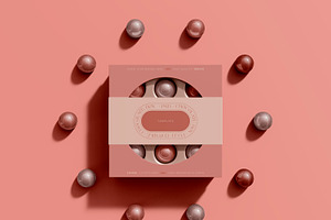 3d Box With Small Chocolates Mockup