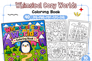 Whimsical Cozy Worlds Coloring Book, a Decorative Illustration by Design Station (Thumbnail 1 of 8)
