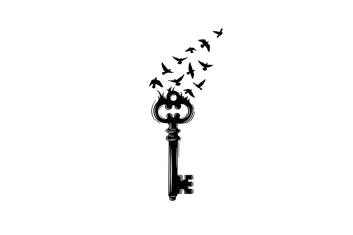 50 Flying Keys Silhouette Vector Bun, an Illustration by Designs_River (Photo 10 of 51)