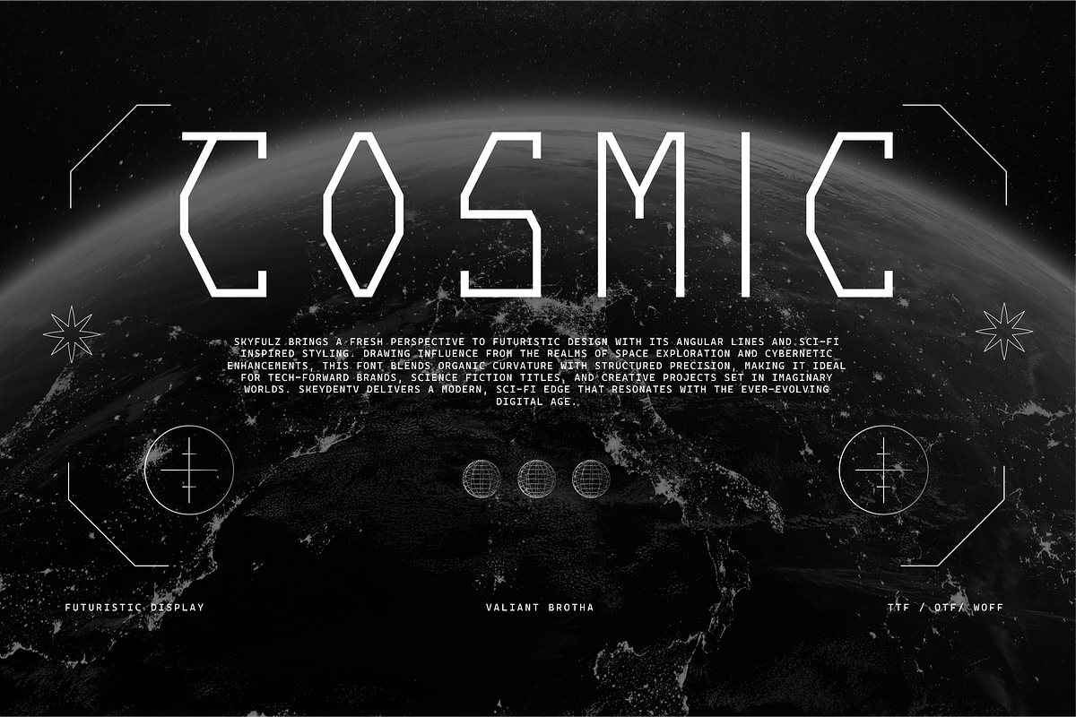 VB Skyfulz - Futuristic Display Font, a Serif Font by VALIANTBROTHA (Photo 7 of 11)