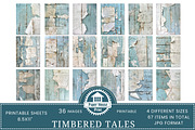 Distressed Aged Paper on Blue Wood, an Illustration by NiiiNArt (Thumbnail 3 of 8)