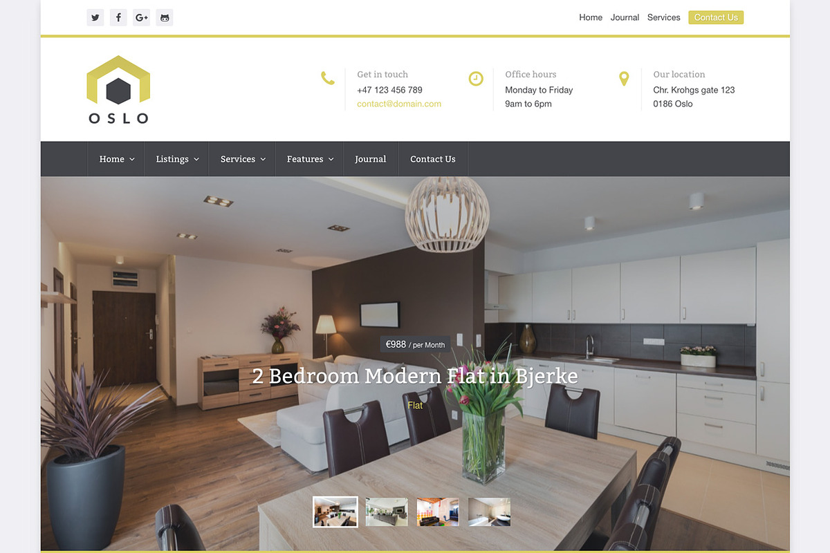 Real Estate WordPress WPCasa Oslo, a WordPress Template by WPCasa (Photo 2 of 6)