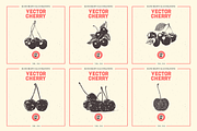 VECTOR CHERRY HAND DRAWN BUNDLE v18, a Food Illustration by pawellpi (Thumbnail 4 of 5)