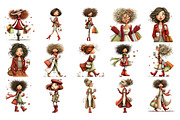 Autumn Woman PNG Clipart Bundle, a Person Illustration by Nicolle's Colorful Art (Thumbnail 4 of 5)