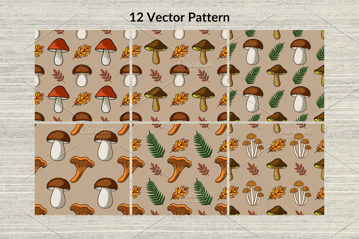 Mushroom Foraging: Patterns&Clipart, a Pattern Graphic by Elatedowl (Photo 2 of 13)