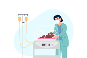 Neonatologist doctor. Neonatal, a Healthcare Illustration by LadadikArt (Thumbnail 3 of 3)