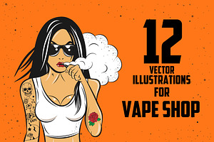 12 Illustrations for Vape Shop