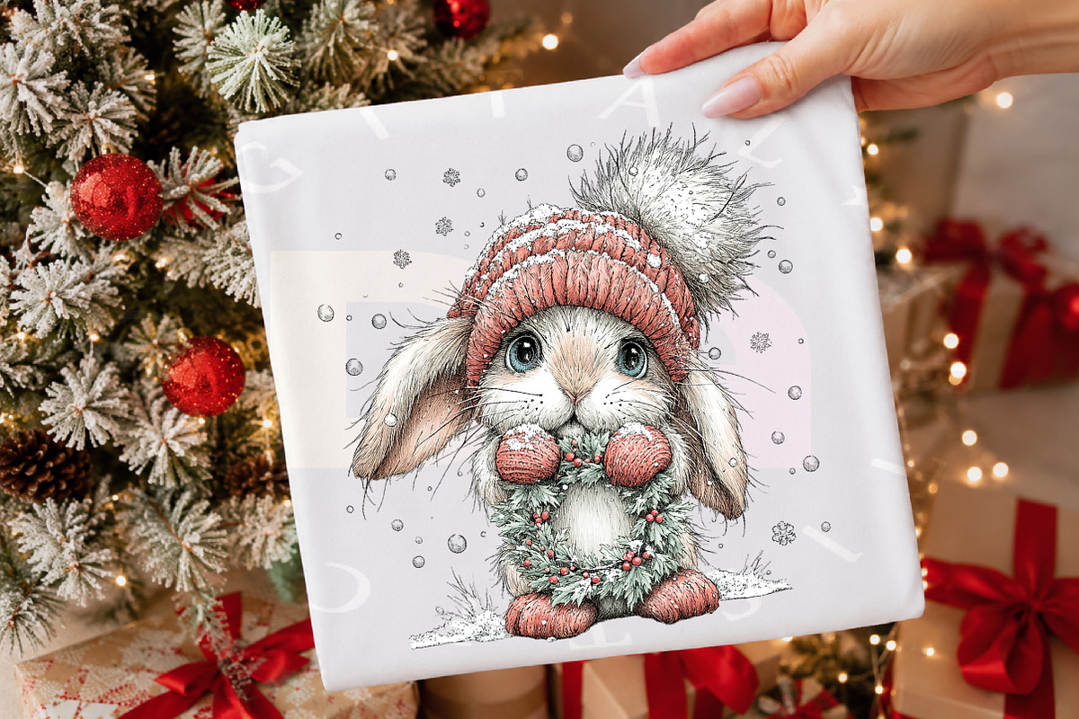 Christmas Woodland Animals Watercolo, a Transportation Illustration by Digital Artistic99 (Photo 4 of 7)