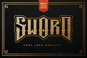 Sword Font Logo Creator, a Serif Font by Harry Kasyanov (Thumbnail 1 of 9)