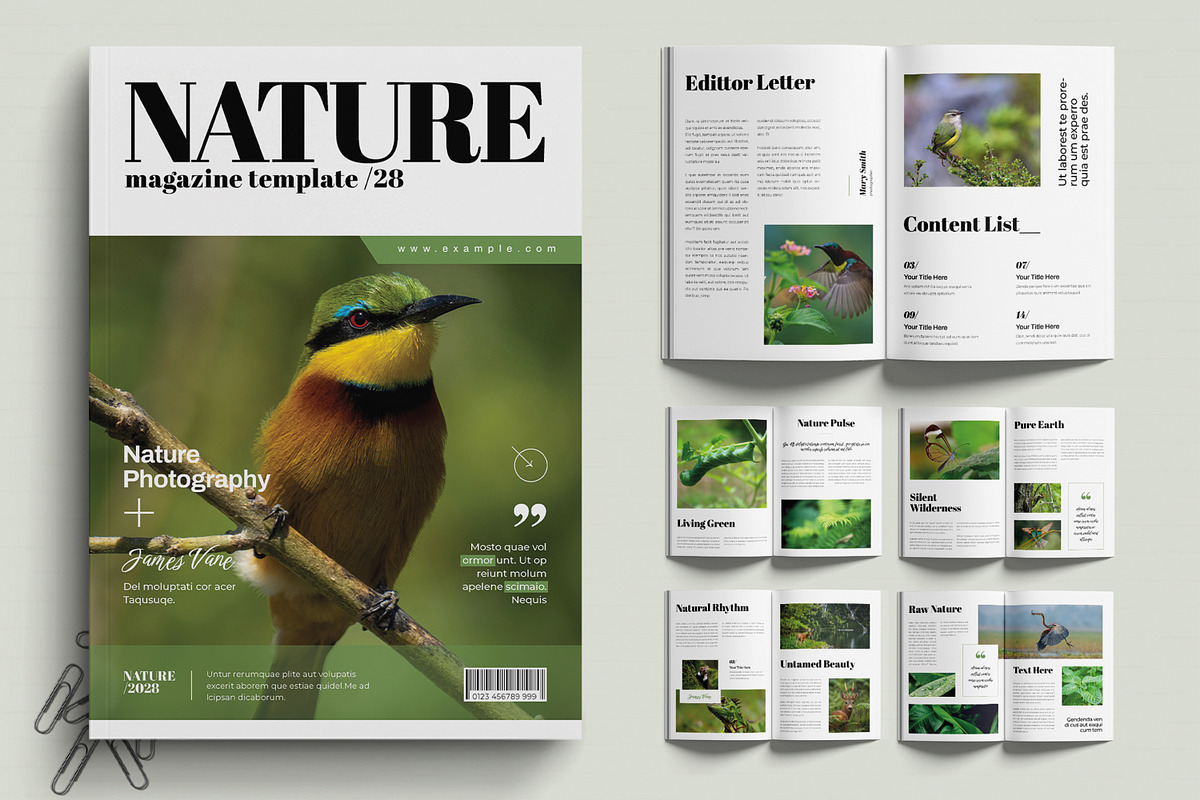 Nature Magazine Template, a Magazine Template by MightyDesign (Photo 1 of 6)