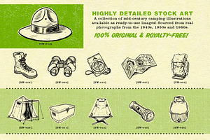 Camping Art Pack 31 Retro Images!