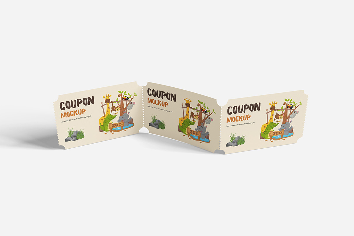 Clean Coupon Mockup, an Advertising Mockup by Indah (Photo 3 of 6)