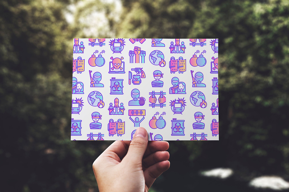 Stop Terrorism Patterns Collection, a Pattern Graphic by Alex Blogoodf (Photo 7 of 9)