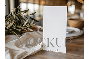 Rustic Olive Table Menu Mockup, a Product Mockup by MockupWizard