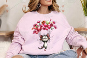 Whimsical Spring Cat Clipart Bundle, an Illustration by Canvas Craft (Thumbnail 4 of 7)