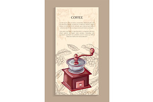 Coffee Grinder, Sketch Of Old