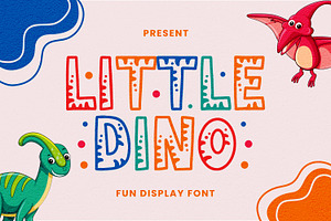 Little Dino - Fun Display Font, a Handwritten Font by Imoodev