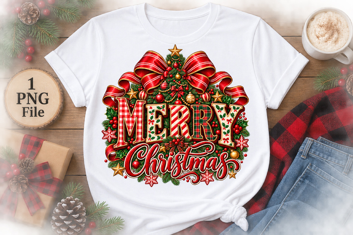 Merry Christmas Png, a Seasonal Illustration by Watercolor design (Photo 2 of 3)