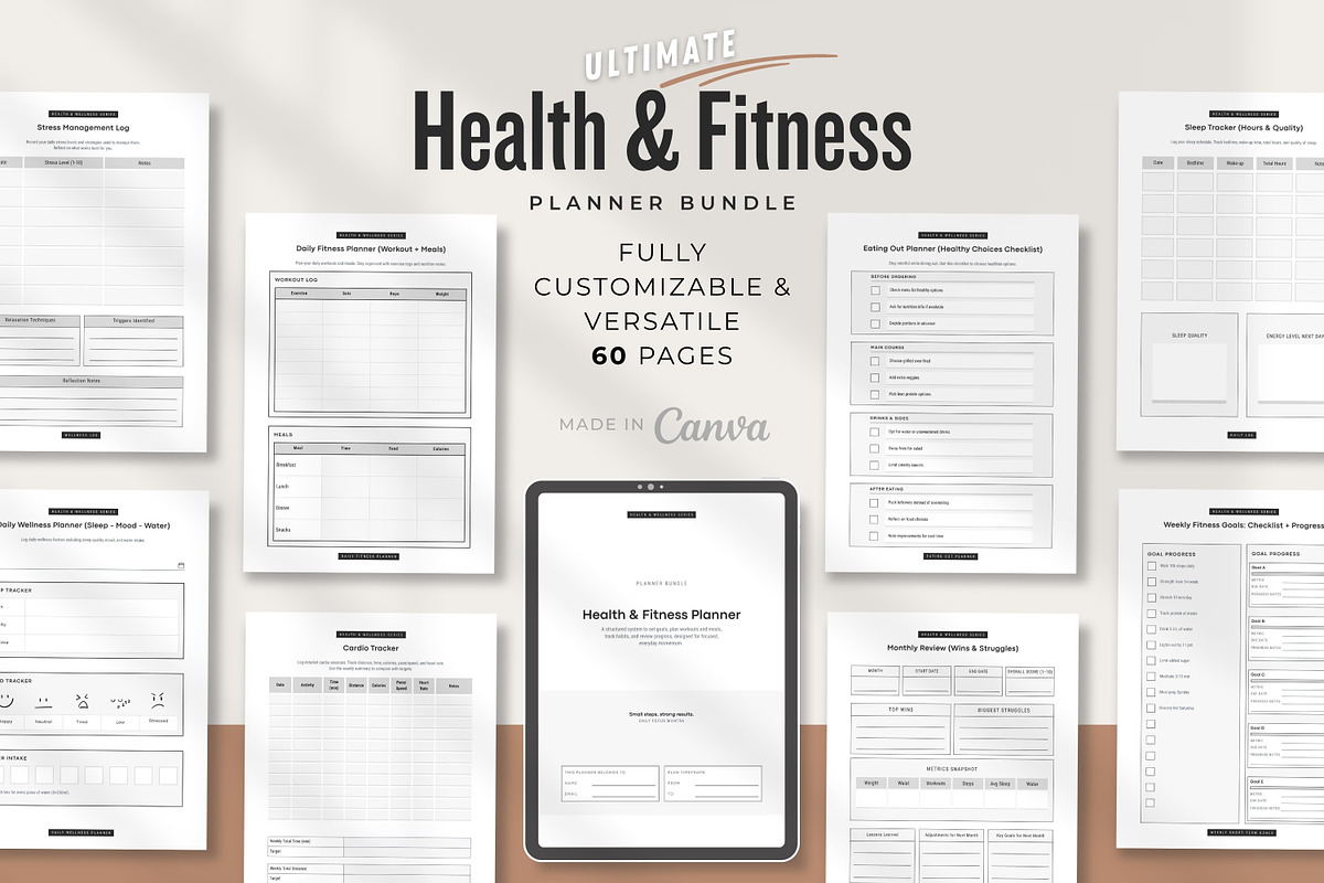 Ultimate Health and Fitness Planner, a Stationery Template by Amit Debnath (Photo 1 of 10)