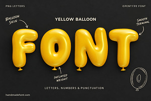 Yellow Balloon Font, a Sans Serif Font by Handmadefont