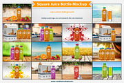 Square Juice Bottle Mockup PSD, a Packaging Mockup by Plus Media (Thumbnail 6 of 6)
