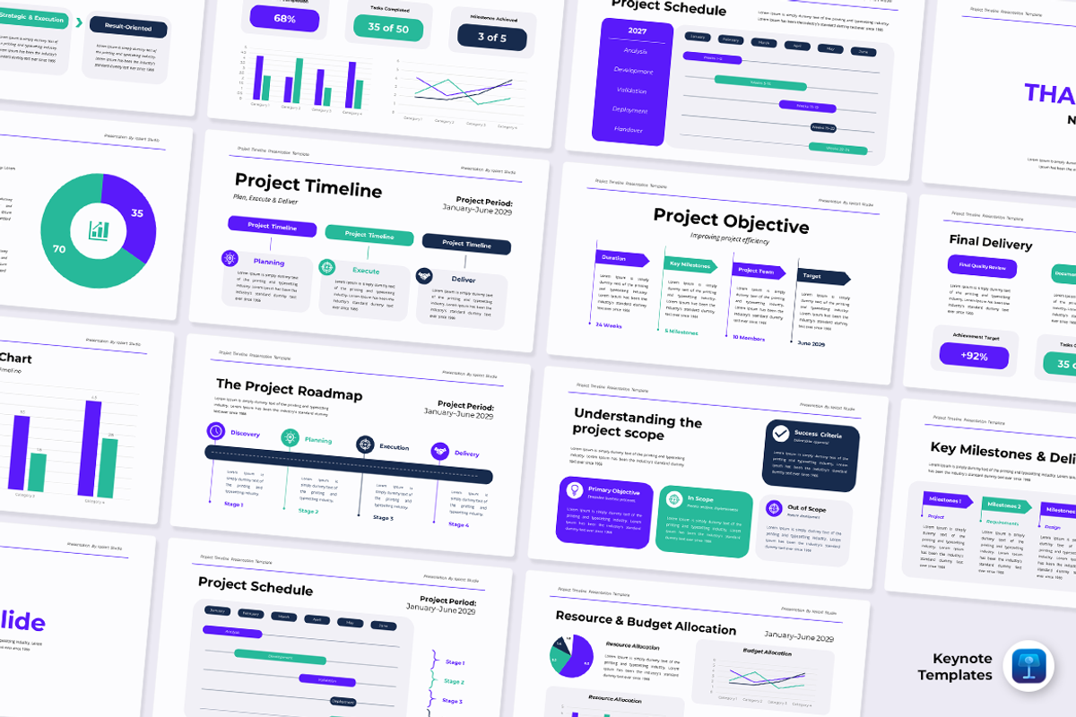 Project Timeline - Keynote Template, a Presentation Template by Iqsiart Studio (Photo 1 of 3)