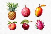 Watercolor Summer Fruit PNG Clipart., a Food Illustration by kaisorn (Thumbnail 5 of 5)
