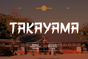 Takayama Japanese Display Style Font, a Sans Serif Font by Catalystco Studio