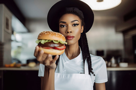Black woman chef, a Person Photo by huertas19