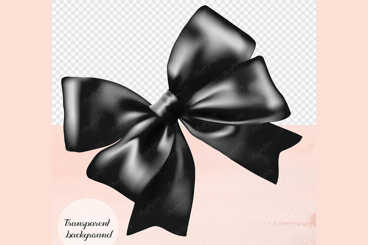 56 Black Satin Bows and Ribbons PNG, an Object Graphic by ThingsbyLary (Photo 3 of 10)