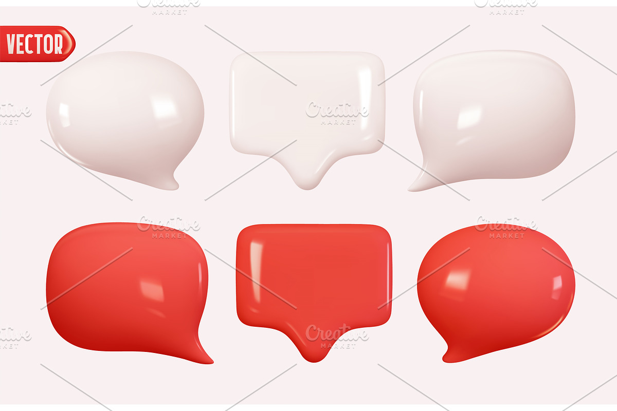 Collection Speech bubbles red and, an Illustration by Modern vector