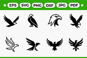 Eagle & Hawk Silhouette Pack, an Object Graphic by Artonix (Thumbnail 1 of 3)