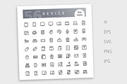 Device Line Icons Set, an Outline Icon by Voysla's Shop (Thumbnail 4 of 4)