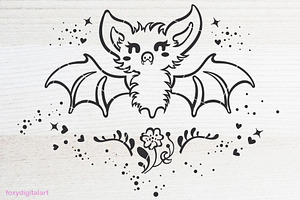 Cute Hanging Bat SVG Halloween PNG