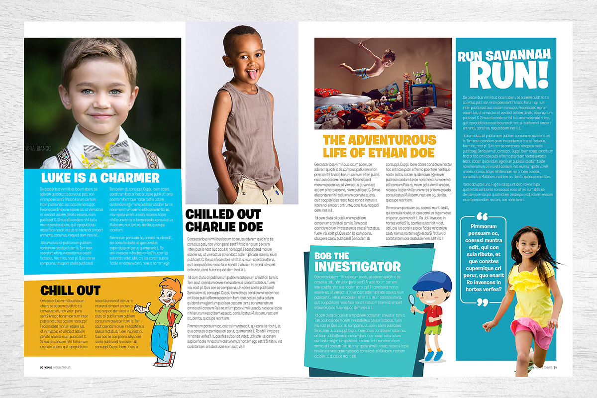 Kids Magazine Template, a Magazine Template by Red Cactus Creative (Photo 11 of 18)