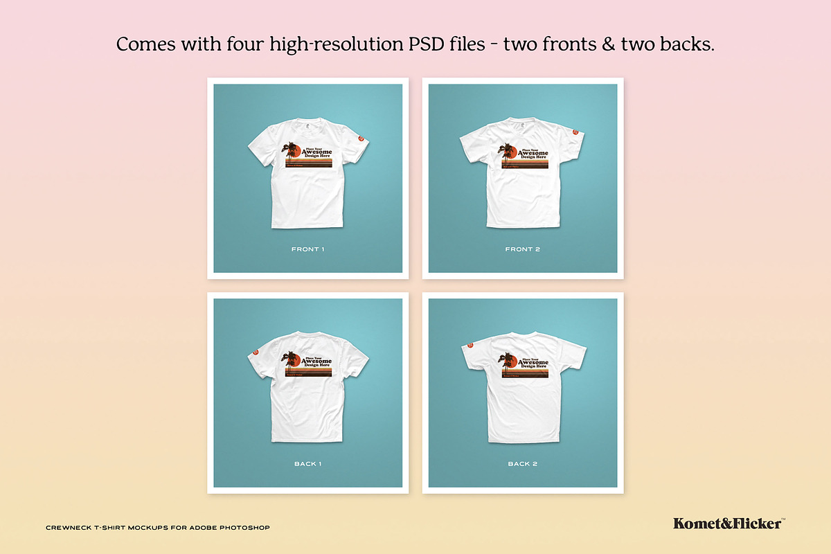 Crewneck T-Shirt Mockups, a Shirt Mockup by Komet & Flicker (Photo 3 of 12)